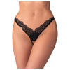 Obsessive - priesvitné, čipkované tangá (čierne) - L/XL