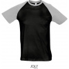 SOL´S FUNKY / Pánske 2-farebné raglánové tričko - black/grey melange M