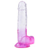 Sunfo - prísavkový, semenný dildo - 22cm (priehľadno-fialový)