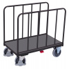 Variofit Plošinový vozík s dvoma rúrkovými stenami, Variofit, ložná plocha 126 x 74 cm, do 500 kg, modrá/antracit Farba: antracit RAL7016