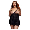 Baci - Black Sheer Babydoll & Open Cup Bra Panty