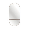 LED oválne zrkadlo do kúpeľne s osvetlením v ráme Cordia OVAL MIRROR LINE s poličkou 100 x 50 cm IP 44