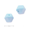 Silikónové koráliky hexagón 14mm Pastel Blue - 3 ks