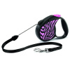 Flexi Safari Zebra vodítko M do 20 kg, 5 m lanko - ružové