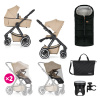 PETITEMARS PETITE&MARS Kočík kombinovaný ICON 2v1 Mocha Beige XXL AIR