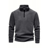 49143 Dewberry Half Zipper Stand Collar Mens Fleece-DARK GREY šedá XXL dewberry 2465430665584