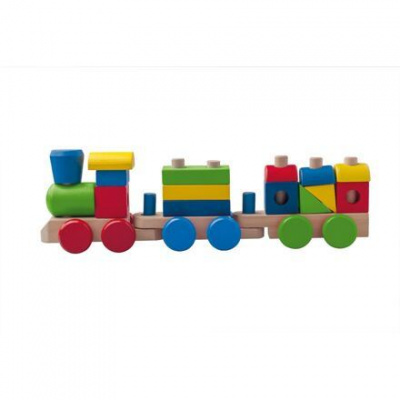 Woody drevený skladací nákladný vlak dva vagóny