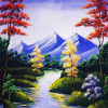 Norimpex Diamantové maľovanie Malebná krajina pod modrým nebom 40x30cm