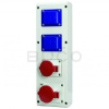 SCAME Zásuvková rozvodnica BLOCK, 1x16A+1x32A/400V/5P + 2x230V, bez priestoru na istenie, IP54