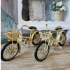 J-Line by Jolipa 2ks béžový a žltý antik kovový retro model kolesa Womens Bike - 23*8*12 cm - J-Line by Jolipa