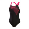 Speedo Medley Medalist swimsuit Black/ Pink 8 (XS)