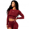 Seamless crop top s dlouhým rukávem POWER 892 červené - L