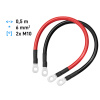 Kabel 6mm2 0,5m 2x očko M10 - pár