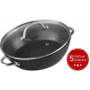 MagicHome Hrniec Black Marble Line, plytký, 26 cm, 2,8 lit., s pokrievkou, pekáč do rúry