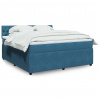 Box spring postel s matrací modrá 180 x 200 cm samet Modrá 3290116