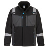 PORTWEST MODAFLAME WX3 FR704 / Nehorľavá a reflexná softshellová bunda, stretch - čierna XXXL