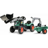 Falk Falk Šliapací traktor Vintage 2054N s lyžicou, bagrom a prívesom, zelený