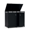 Blumfeldt BinSafe, box na odpadky, 2 odpadkové koše, 240 l, uzamykateľný, pozinkovaná oceľ odolná voči poveternostným vplyvom (KG29-2door-black)