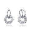MINET JMAN0562SE00 - MINET Luxusní stříbrné náušnice dvojité kroužky s bílými zirkony