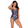 Dámske nadrozmerné plavky AVA SKJ-47 NAVY FLOWERS MAXI