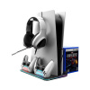 Canyon CS-51, multifiukčný stojan pre PS5 Slim, s chladením, nabíjanie 2 x gamepad, čierny CND-CSPS5B-1