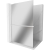 Mexen Kioto+ L, sprchová zástena Walk-In s poličkou a vešiakom 90 x 200 cm, 8mm sklo vzor zrkadlo, biely profil, 800-090-123-20-50