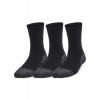 Under Armour Socks UA Heatgear 3pk Crew Yth BLK čierna
