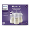 AVENT FĽAŠA Natural Response 260 ml priehľadná, cumlík pre podporu rytmu pitia (1m+) 3 ks