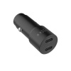 Autoadaptér FIXED s 2× USB‑C výstupmi, podpora PD 3.0 65 W, čierny