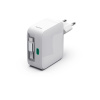 HAMA Fast Charger, GaN, 2x USB-C, Extendable Charging Cable, PD, 65 W, white - 00201957