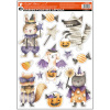 Okenná fólia Halloween Čarodejnice a upír s trblietkami 29 x 41 cm
