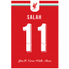 Superfutbal Maketa dresu FC Liverpool, červená Rozmer: A4, Meno a číslo: Salah 11