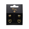 Pozlátené náušnice SET 4 ks SRDCE