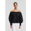 BLÚZKA KARL LAGERFELD OFF SHOULDER EMBROIDERY TOP BLACK