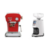 Ascaso Dream PID, Love Red + Eureka Atom 60, white