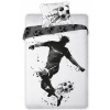 Posteľné obliečky - FARO 014 Sada podstielky 140 x 200 cm odtieňov šedej a striebra (Futbalový futbal pre mládež 140x200)