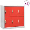 zahrada-XL Uzamykacie skrinky 2 ks bledosivé a červené 90x45x92,5 cm oceľové 3095233