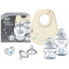 Tommee Tippee Zimný set kojeneckých fliaš s cumlíkom a podbradníkom