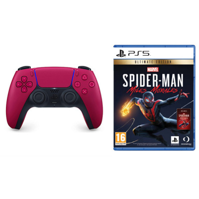 PlayStation 5 DualSense Wireless Controller, cosmic red + Marvel’s Spider-Man: Miles Morales CZ (Ultimate Edition) CFI-ZCT1W