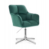LuxuryForm DESIGN Kozmetické kreslo AMALFI VELUR na striebornom kríži - zelené