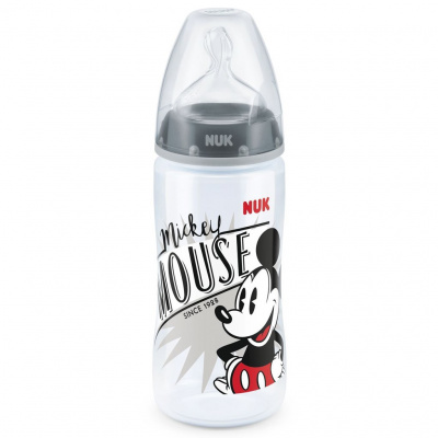 Nuk First Choice PP fľaša Mickey Mouse 300 ml červená (Dojčenská fľaša NUK Disney Mickey Mouse 300 ml)