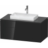 DURAVIT L-Cube závesná skrinka pod umývadlo na dosku, 2 zásuvky, 1020 x 550 x 482 mm, čierna vysoký lesk, LC4881040400000