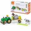 Viga 44680 Drevený traktor s prívesom a zvieraťom