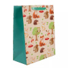 Darčeková taška so vzorom lesných zvierat a húb - 18 x 23