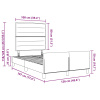 vidaXL Rám postele Krémový 120x190 cm Textília - Krémová - 260111-276742