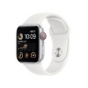 Apple Watch SE (2022) Cellular 40mm stříbrné hliníkové pouzdro s bílým sportovním řemínkem