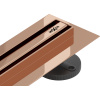 Mexen Flat 360° Slim, lineárny podlahový žľab 130 cm, ružové zlato, 1641130