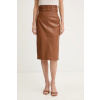 Kožená sukňa Elisabetta Franchi GP09Z61E2 hnedá 38