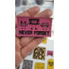 Koženkový štítok Never forget Laser koženka: Ružová/čierna