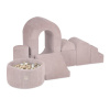 Plush Nest Ihrisko s bazénom + 150 loptičiek Castle Corduroy Light Pink
